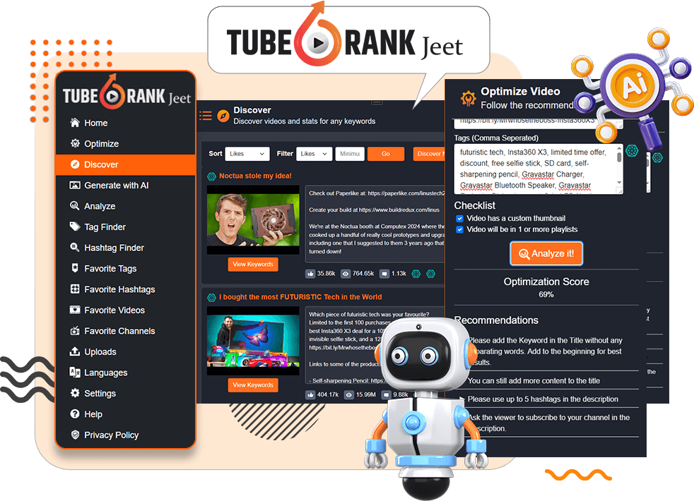 tuberank jeet 6 ai features